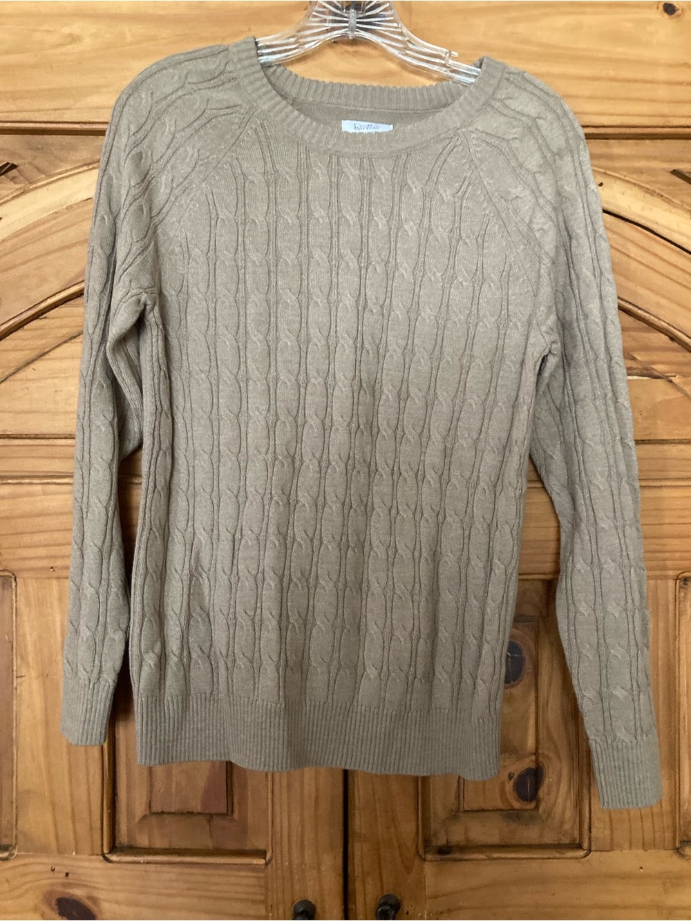 Croft and Barrow Cable Knit Crewneck Sweater - Beige S